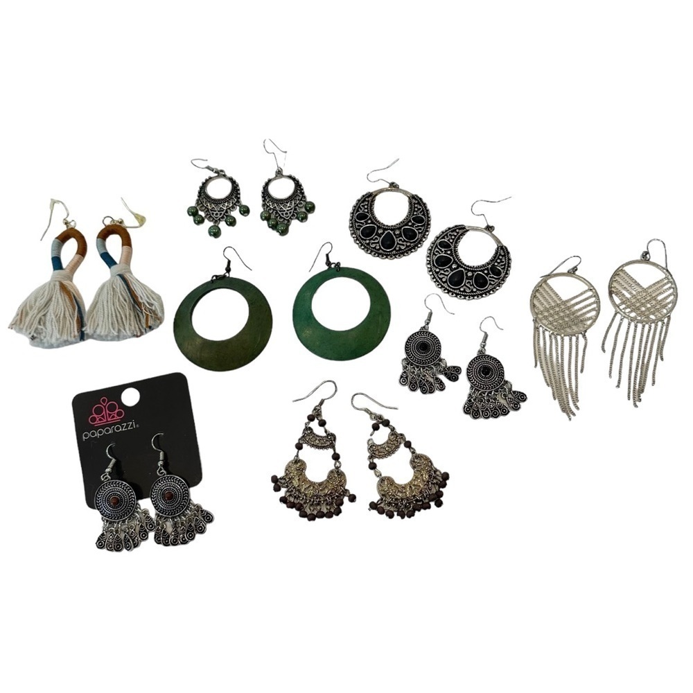 Bohemian Lot Eight Pairs of Boho Earrings